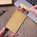 WinWin Best Selling Fashion  Business Card Holder Front Pocket Slim Wooden Wallet for Business