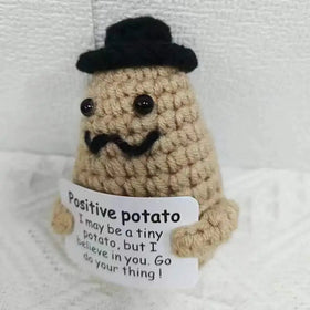 Crochet Positive Potato Family Collection Wool Knitting Poo Pears Bread Toast Peanut Handmade Knitted Dolls Novelty Gift