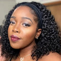 Cheap Headband Wigs for Black Women Human Hair With Headband Attached Head Band Wigs Yaki Virgin Human Hair Lace Front Curly Wig