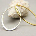 ES1029 High Quality Gold Plated Stainless Steel Oval Shape Hoop Earrings