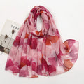 2025 New Bali Yarn Fresh Flower Printed Long Scarf Women's Shawl in Southeast Asian Ethnic Style for Winter