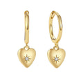 Factory Wholesale 925 Sterling Silver Gold Vermeil 18k Pave Zirconia Heart Cz Hoop Earring