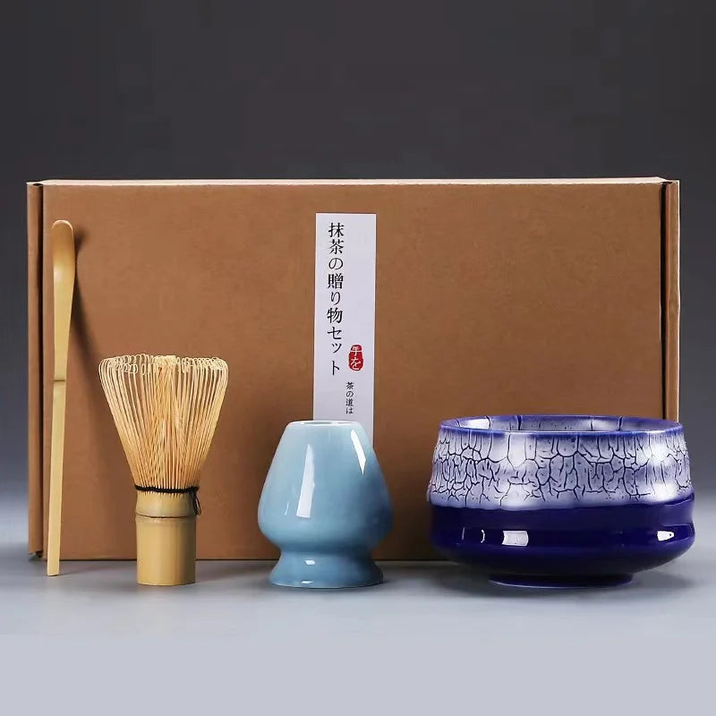Custom Logo Ceremonial Grade Matcha Tea Set Kit Matcha Whisk Holder Spoon Bowl Cup Matcha Whisk Bamboo Coffee Tea Sets