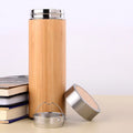 FX Factory Environmental Double Wall 304 Stainless Steel Vacuum Insulated Bottle With Natural Bamboo Outside Custom Logo Free