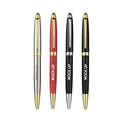 Custom Logo Executive Matte Black 1.0mm Slim Signature Ballpoint Pen Simple Design Metal Twist Pen