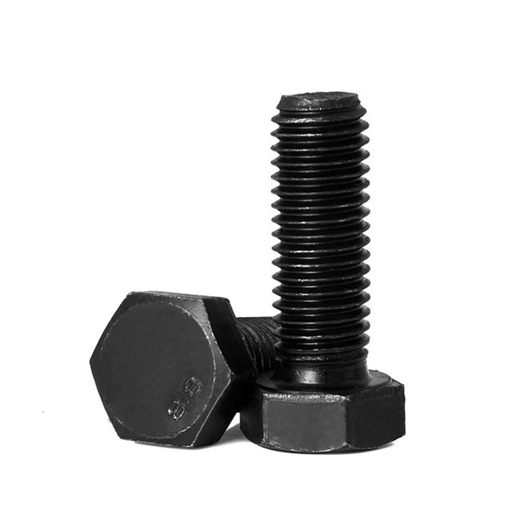 M8 M10 M12 M16 M20 M22 M24 M27 M30 M36 DIN931 DIN933 Class 8.8 Black Steel Full Thread Hex Head Bolts