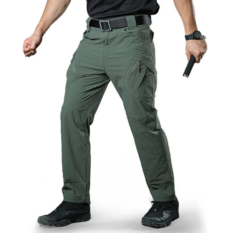 Men's Breathable Ribstop Elastic Quick Dry Tactical Pants Trousers Combat Pant Hiking Hunting Worker Pockets Working  Pant