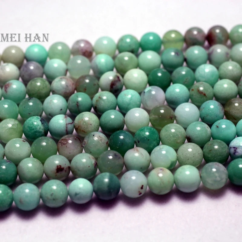Wholesale Natural 8 mm Australia Chrysoprase Smooth Round Strand Loose Beads Stone for Jewelry Making Design Gift