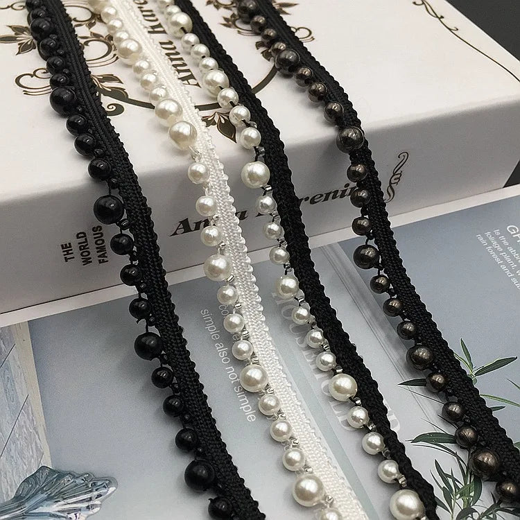 Wholesale Beaded Lace Pearl Lace Ethnic Style Hanfu Decorative Ribbon Diy Accessories