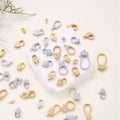 DIY Accessories CZ Cubic Zircon Pave Chunky Key Jewelry Buckle Bracelet Necklace Silver Gold Lock Metal Lobster Claw Clasp