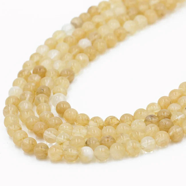 Wholesale Citrine Round Loose Gemstone Stone Beads for Jewelry Making Bracelets Necklaces