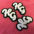 Fluffy logo Heat Press Chenille Embroidery Logosfashion Brand Name Iron on Towel Chenille Patch for Scarf