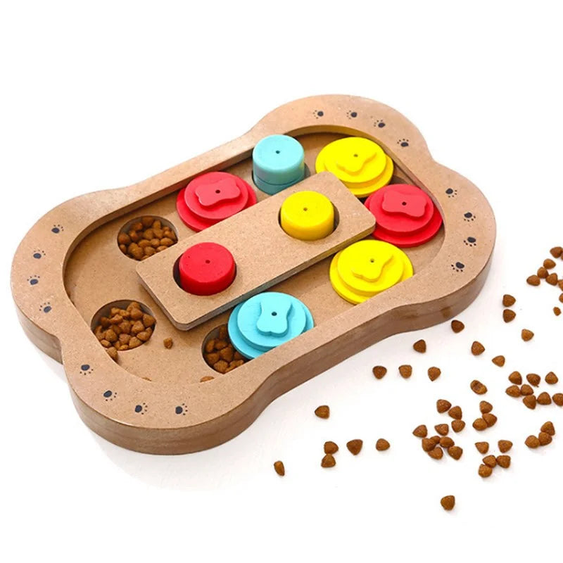 Wholesale Wooden Cartoon Modeling Pet Puzzle Toy Feeding Multifunctional Interactive Dog Toy