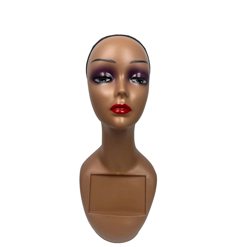 Wholesale Plastic Stand Mannequin Dummy Head with Wig Two Tone Display Teaching Head Without Shoulders