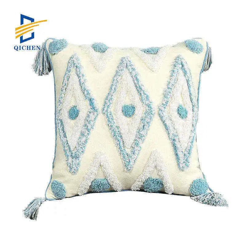 Innermor Luxury Boho Square Ocean Sea Throw Pillow Case Cotton Home Decorative Designer Bohemian Cushion Cover for Hotel Use