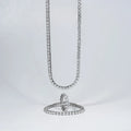 925 Sterling Silver Necklace 4mm D Color VVS Moissanite Round Brilliant Cut Gemstone Diamond Necklace Tennis Chain Necklace