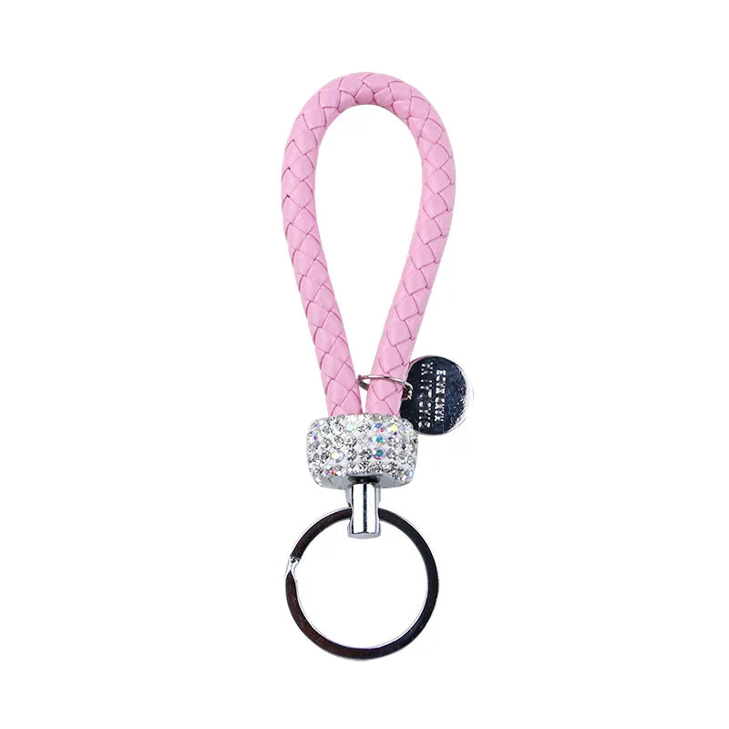 New Style Luxury Diamond Designer Key Chain Leather Accessories Car Key Ring Charm Women Bag Charm Car Keychain