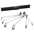 Disen Chrome Vanadium Steel Double Sided Ring Wrench Set 6pcs Extra Long 8-19mm Metric Box End Ratcheting Spanners 80 Lb-ft OEM