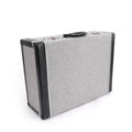 WC55 OEM RM Rainbow High Quality Leather Guitar Pedal Board Case Gray Tweed Fabric Black Plush Interior Strong Wooden Base