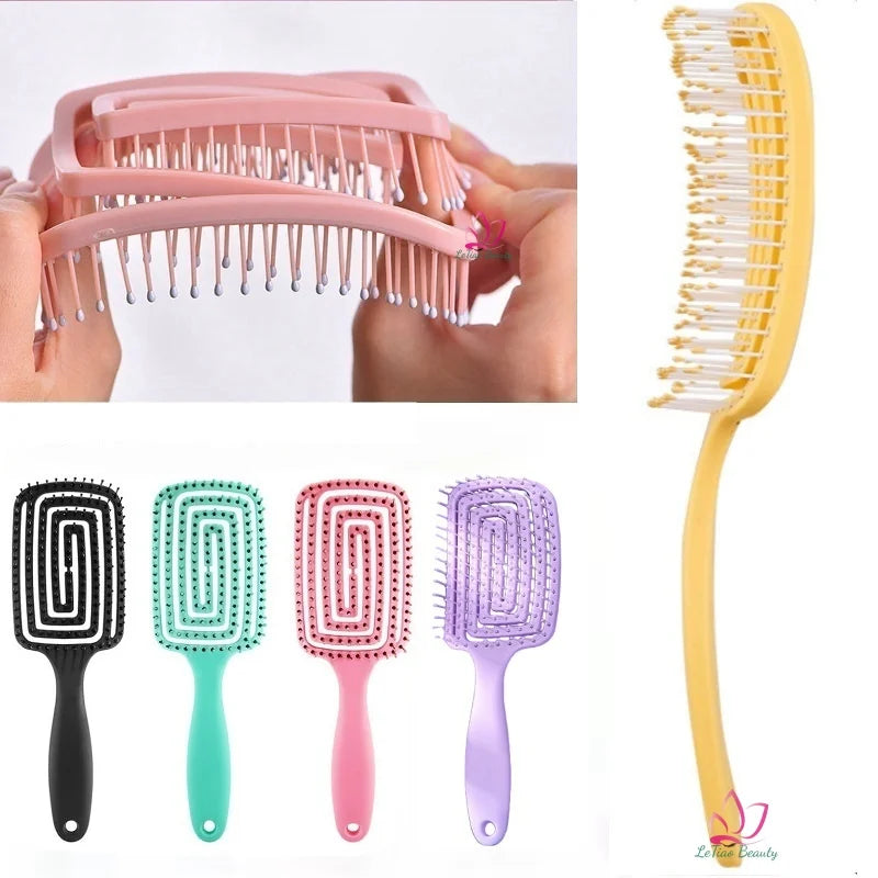 Hot-selling Scalp Massage Comb Square Mosquito Coil Hair Comb Anti-static Hollow Out Hair Brushes Household Plastic Comb