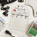 Laser Cutting Clear Acrylic Personalized Acrylic Game Night Score Card Family Game Night Score Tracker