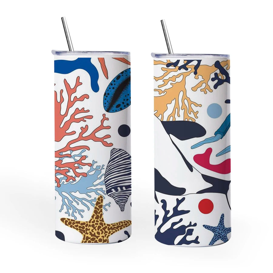 Topjlh Wholesale Sublimation 15oz Stainless Steel Straight Tumbler With Straw Custom Design Sublimation Blanks