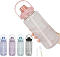 Modern Half Gallon Gym Plastic Water Bottle 2L Lightweight Sports Camping Drinkware Portable Gym Bottle with Straw