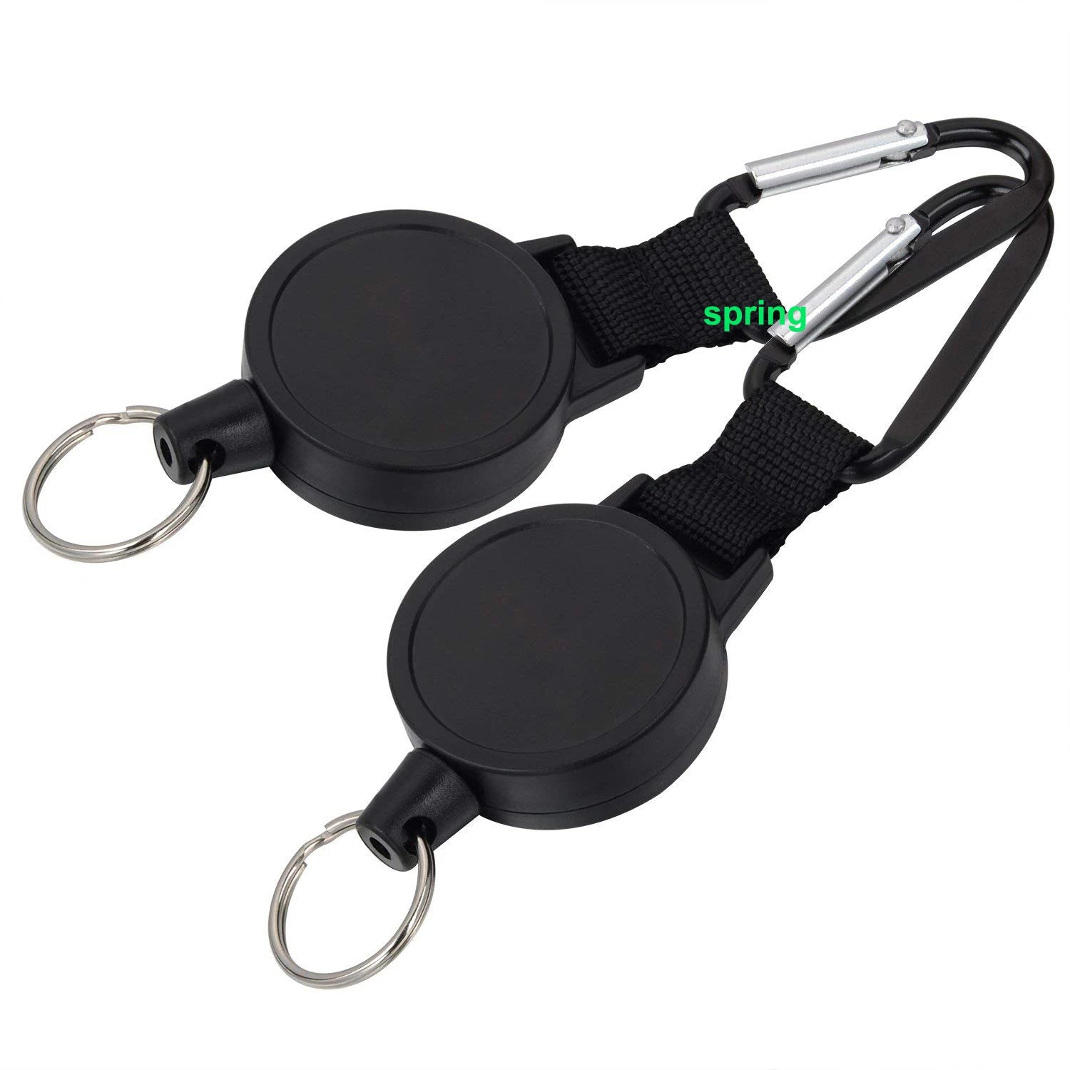 Durable Stainless Steel Wire Rope Retractable Pull Chain Reel ID Card Badge Holder with Recoil Belt Clip and White Buckle
