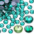 QIAO Green Series FlatBack Hot Fix Eco-friendly Rhinestones for Needlework DIY Craft Crystal Glass Diamond SS6-SS30
