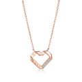 INS Hot Sale Women Jewelry 925 Sterling Silver Cubic Zirconia Stone Diamond love Heart Pendant Necklace Valentine