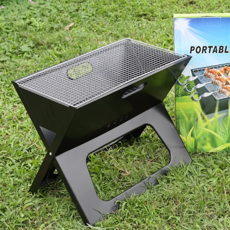 High Efficiency Modern X-Type Steel Charcoal Grill Remote Control High Temperature Resistance Easy Clean Flame Safety Device