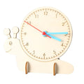 Creative Cartoon DIY Wooden Clock Model Kids Learning Educational Toys Wholesale