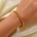 New Fashion Minimalist INS 18K Gold Plated Stainless Steel Jewelry Waterproof 5mm Bead Chain Bracelet for Women
