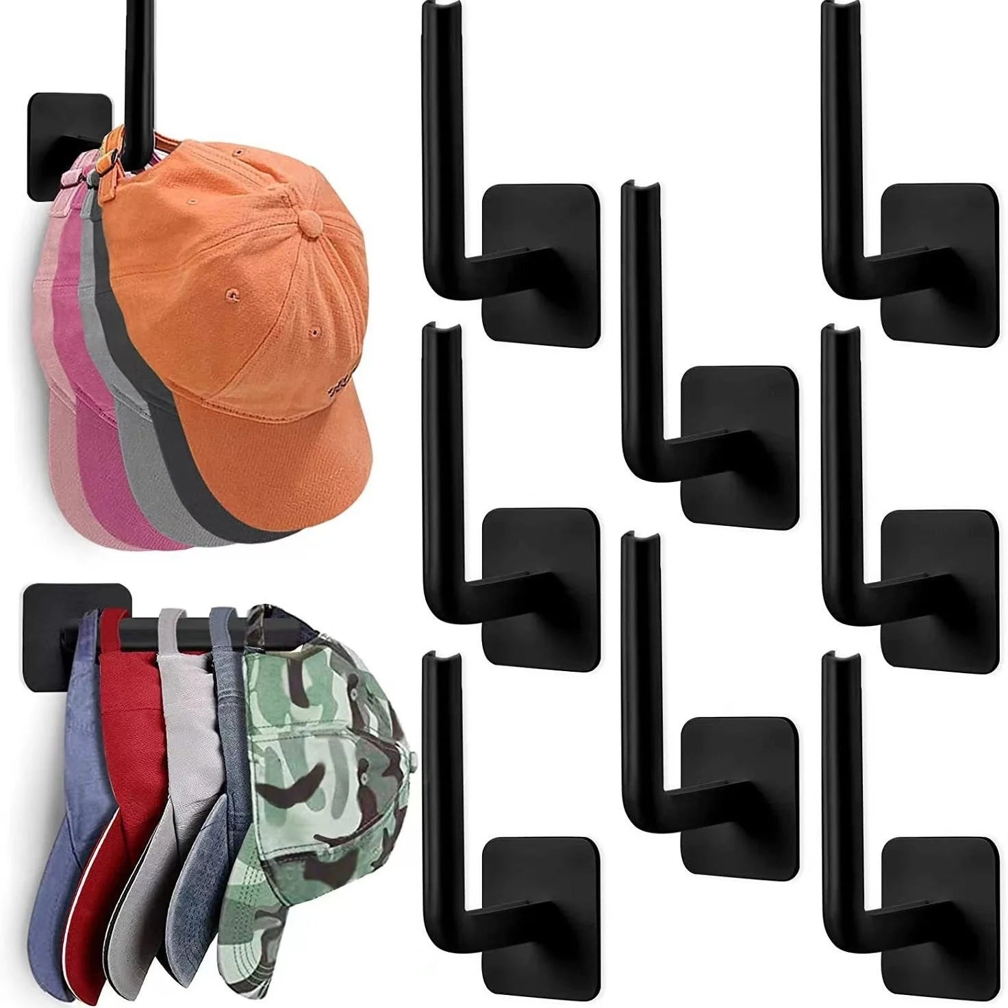 Multi-Functional No-Trace Plastic Tool Storage Wall Hook Strong Adhesive L-Shaped Kitchen Hook for Living Room Bathroom Clothing