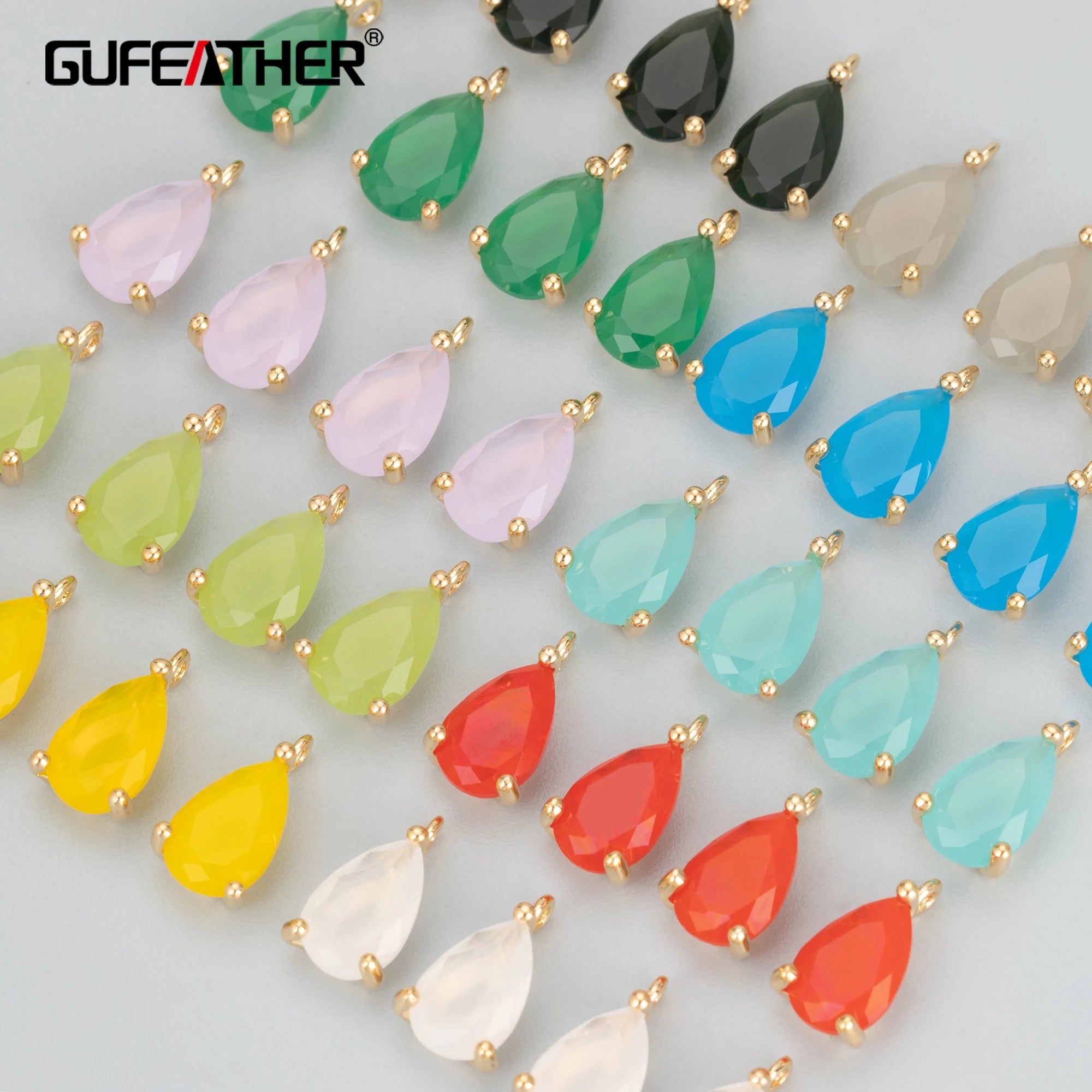MB15  Jewelry Accessoriesnickel Free18k Gold Platedcopperglasscharmshandmadediy Pendant10pcs/lot