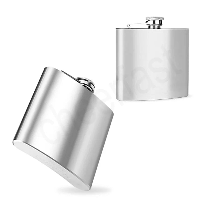Outaoor Whiskey Liquor Hip Flask Silver Metal Mini 6Oz Metal Stainless Steel Hip Flask