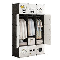 Modern 15 Cubes Detachable Plastic Wardrobe Big with 3 Hangers Bedroom Furniture Portable Wardrobe with Good Price