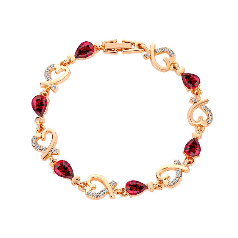 Korean love Female Bracelet Jewelry Temperament Flower Diamond 14K Gold Plated Zircon Bracelet Gift