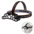 Super Bright 11 LED USB Rechargeable Headlamp 6000K Daylight Camping Fishing Adventure 12+ Hours Runtime Lithium