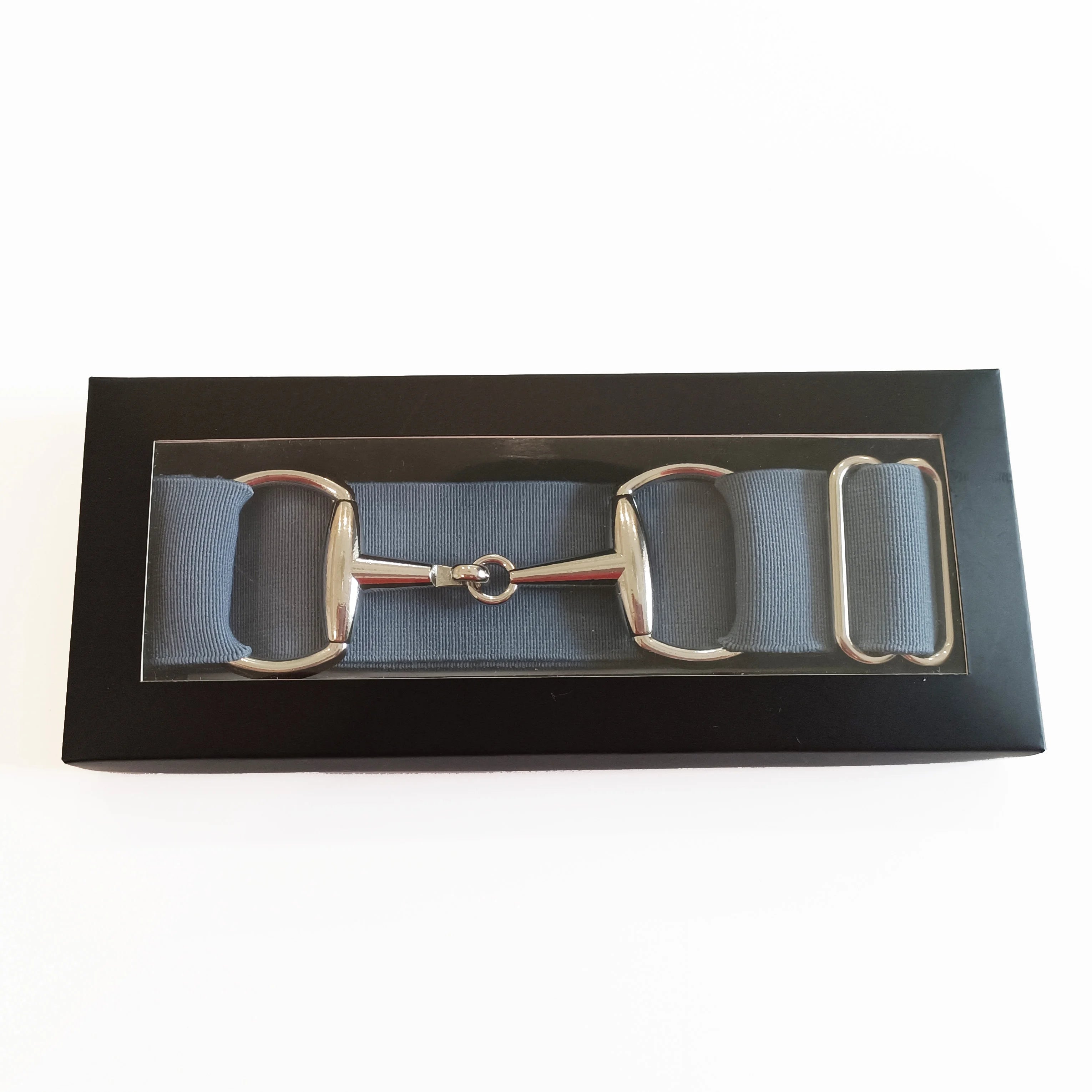 FREE ENGRAVE LOGO NO MOQ Window Box Package 1.5 Inch 4cm Wide Elastic Buckle Equestrian Western Riding Snaffle Belt