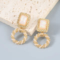 HVOANCI South Sea Pearl Earrings 8 Hanging Dangly Resin Bridal Geometric Pearl Drop Earring