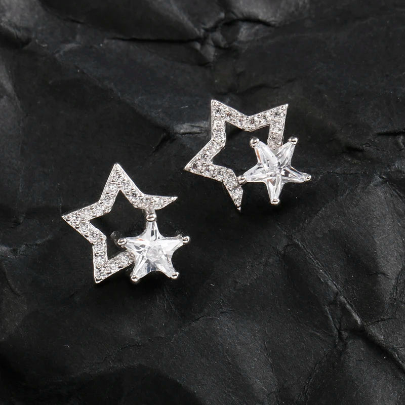 REETI 925 Sterling Silver Star Stud Earrings for Women 2021 New Trend Personality Lady Fashion Jewelry