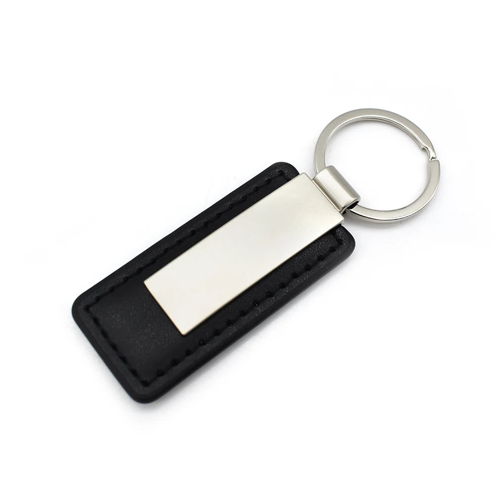 Laser Engraving Custom LOGO Metal Key Chain Personalized Luxury Leather Keychain for Promotional Gift