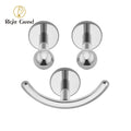 ASTM F136 Titanium 3pcs Smile Face Flat Internally Threaded Helix Cartilage Tragus Stud Earrings Piercings Jewelry