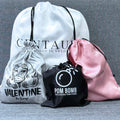 Custom Logo Satin Silk Wedding Bag Black Drawstring Shoe Wig Storage for Hair Extensions for Wedding Shopping Elegant Stylish