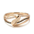 Luxury Jewelry 925 Sterling Silver Rose Gold Plated Zircon Engagement Ring