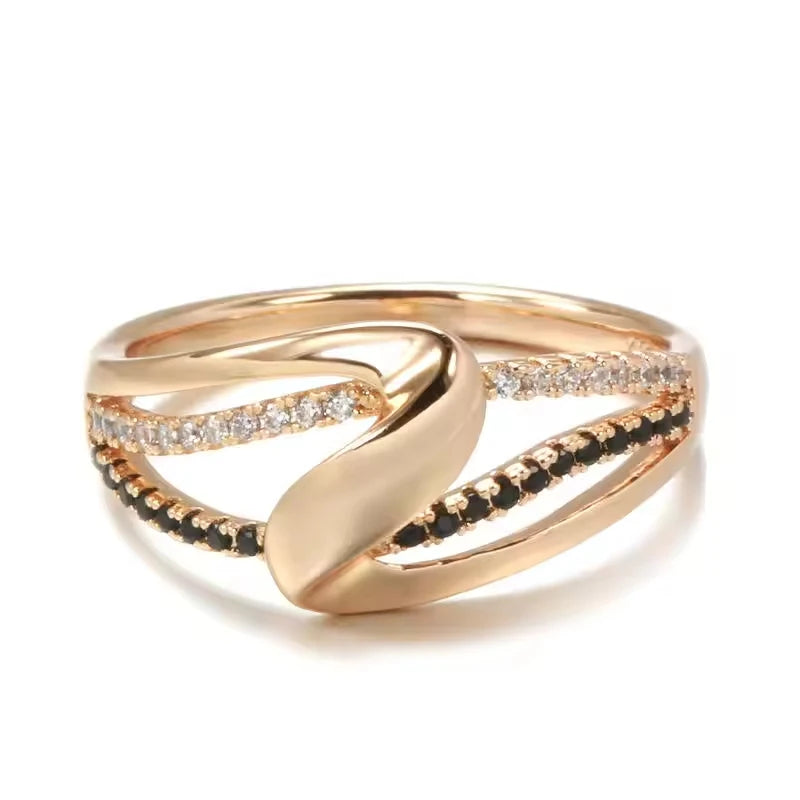 Luxury Jewelry 925 Sterling Silver Rose Gold Plated Zircon Engagement Ring