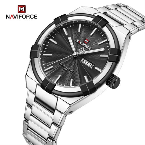 NAVIFORCE 9218 SB Factory Cheap Wholesale Stainless Steel Band Luxury Quartz Sport Men Wrist Watches Men Jewelry Custom Logo OEM