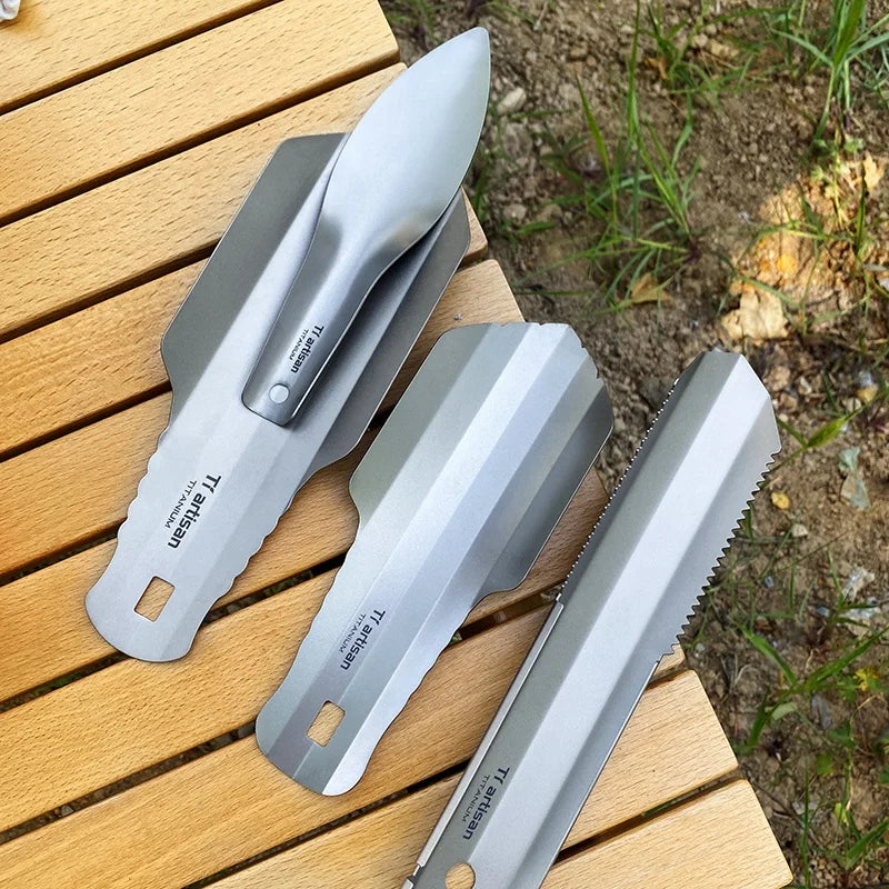 Titanium Alloy Potty Trowel Outdoor Ultralight Poop Shovel for Hiking Camping Survival Multitool Shovel