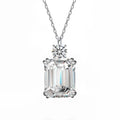 Moissanite Pendant 925 Sterling Silver 4Carat 8*10mm Emerald Cut Moissanite Diamond Necklace for Women